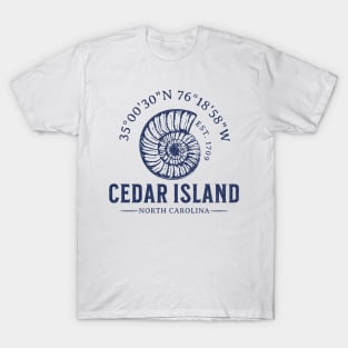 Cedar Island Nautilus Sea Shell Vacation in NC T-Shirt